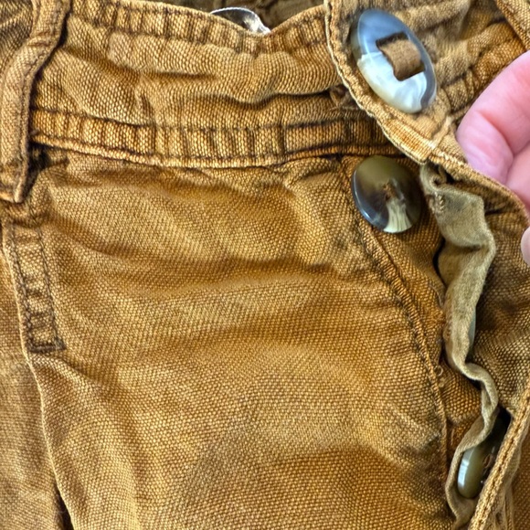 Free People Ochre Linen Pants Size 2 - Picture 4 of 8